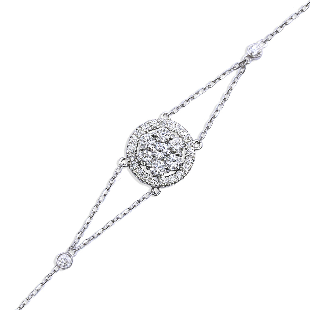 Round Diamond Cluster Bracelet