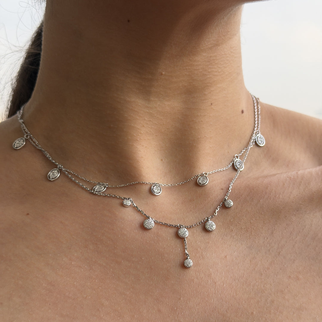 Seven dangle charm necklace