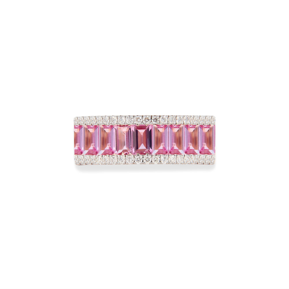 Pink Sappphire Baguette Ring