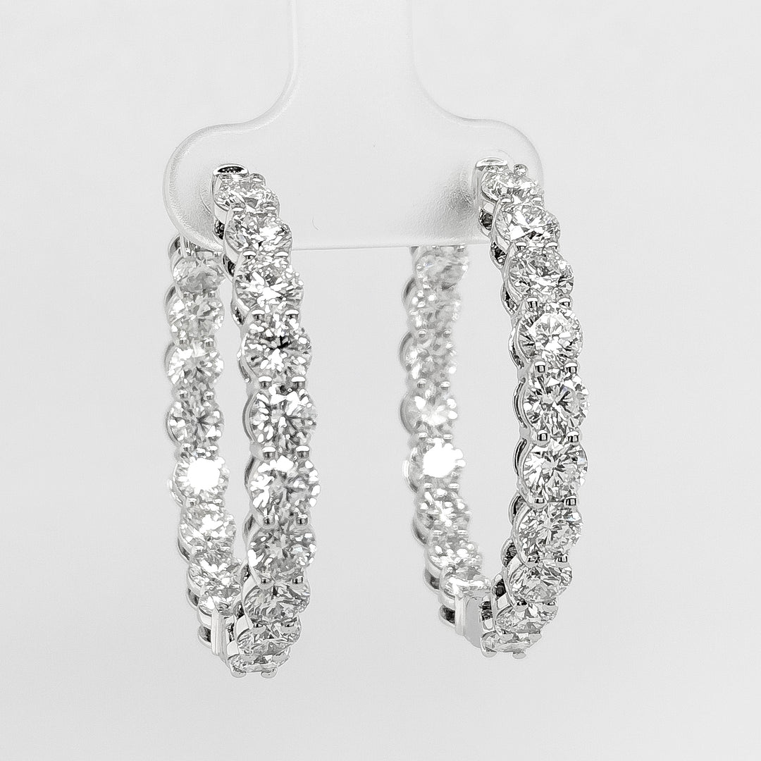 2 carat round lab diamond Hoops