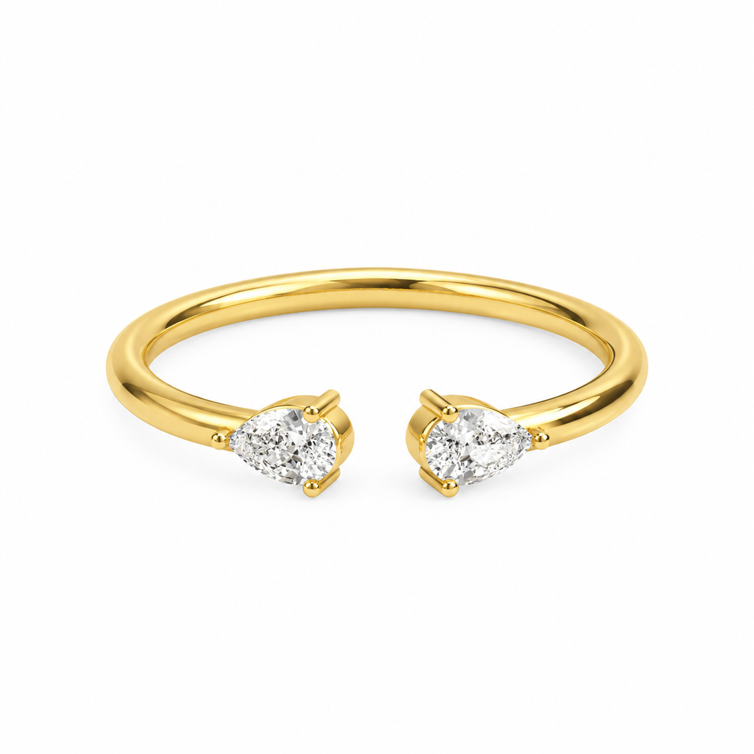 Petite stackable pear ring