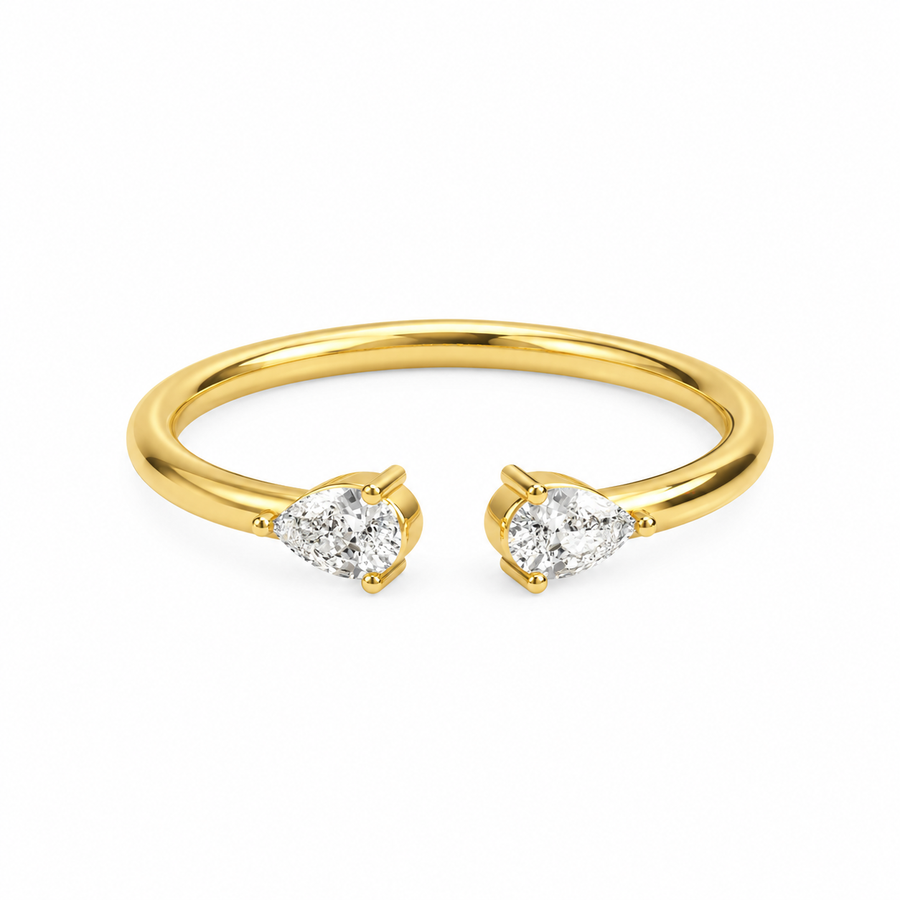 Petite stackable pear ring