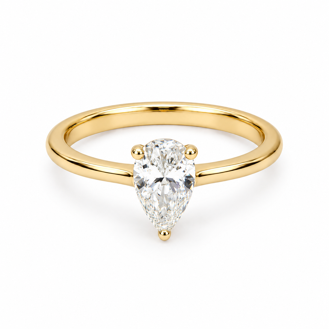 Pear-Shaped Diamond Solitaire