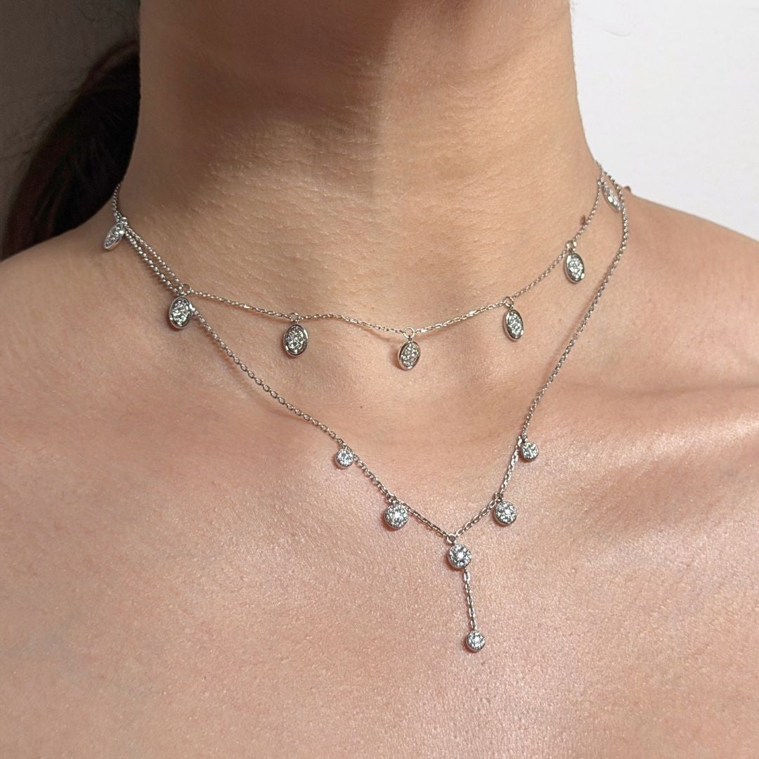 Diamond Disc Charm Necklace