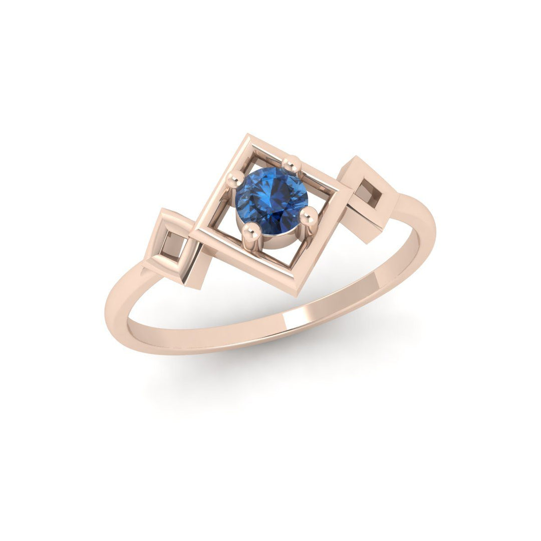 Delicate Band Blue Sapphire Ring