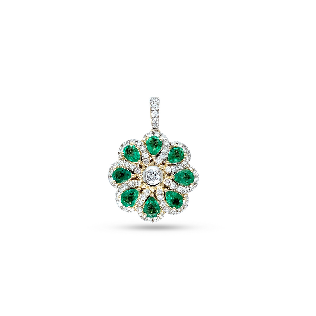 Flora Emerald Diamond Pendant