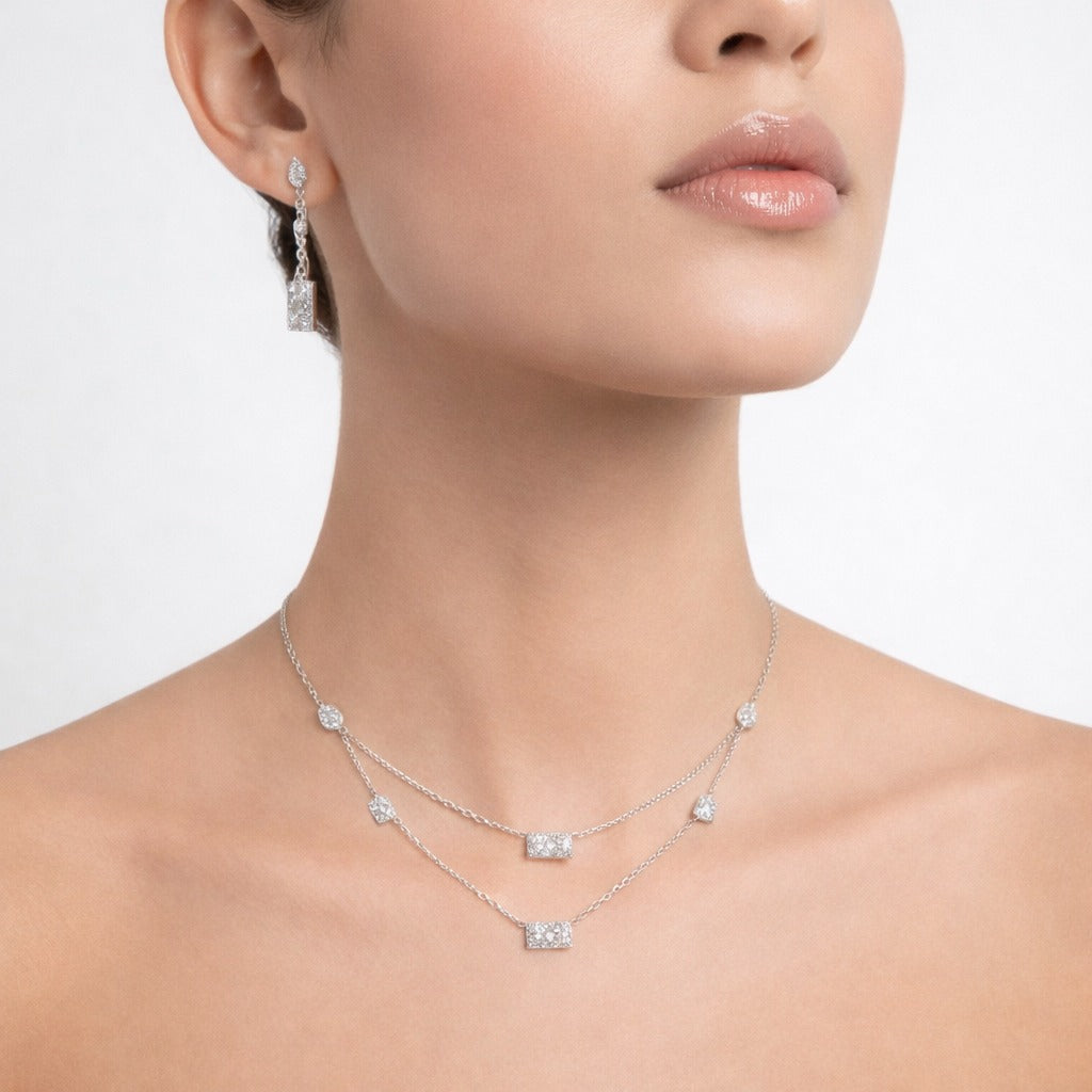 Double Strand Pavé Necklace