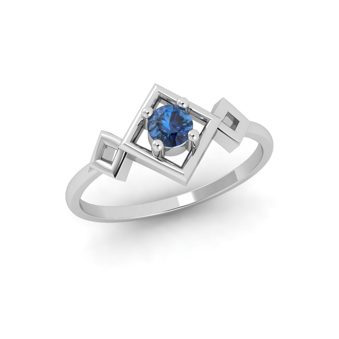 Delicate Band Blue Sapphire Ring