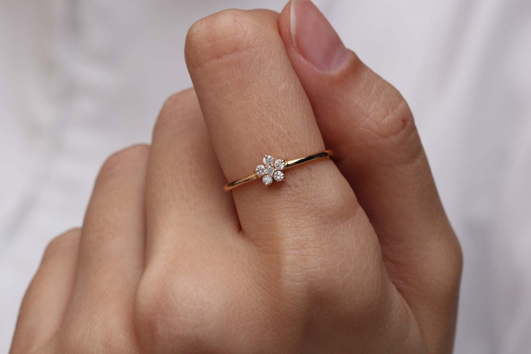 Diamond Flower Ring
