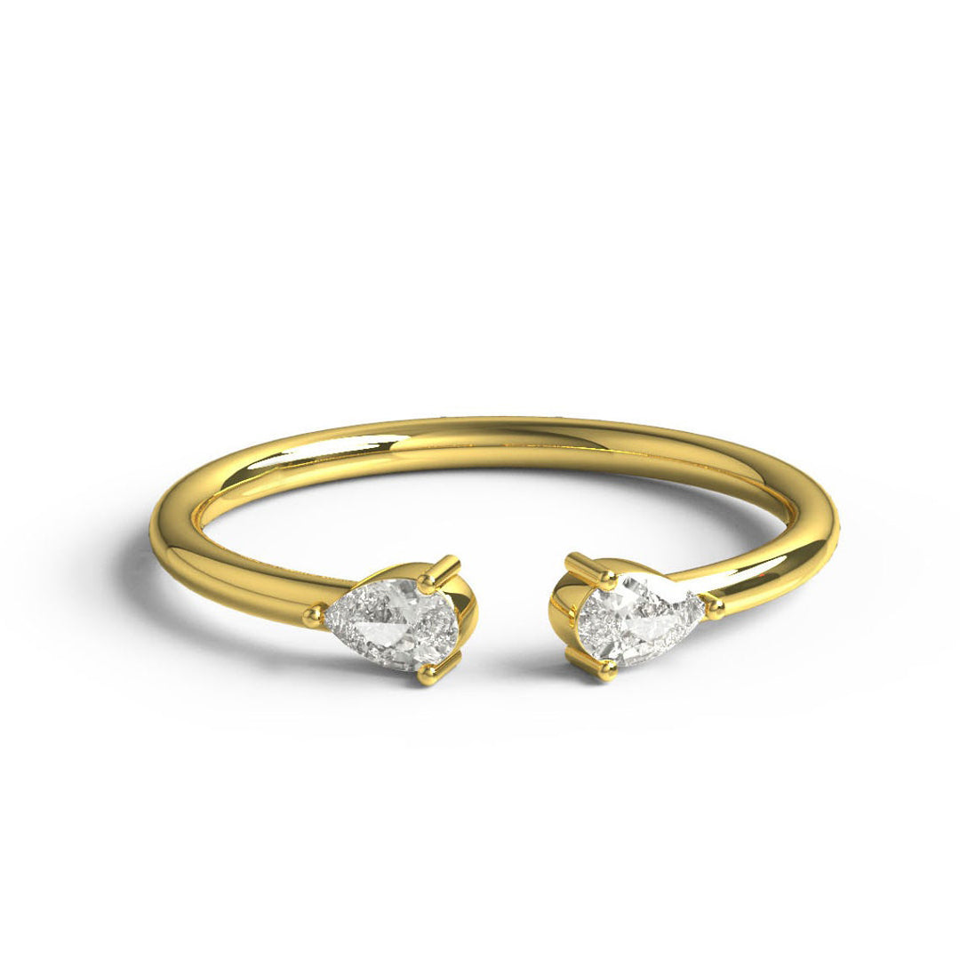 Petite stackable pear ring