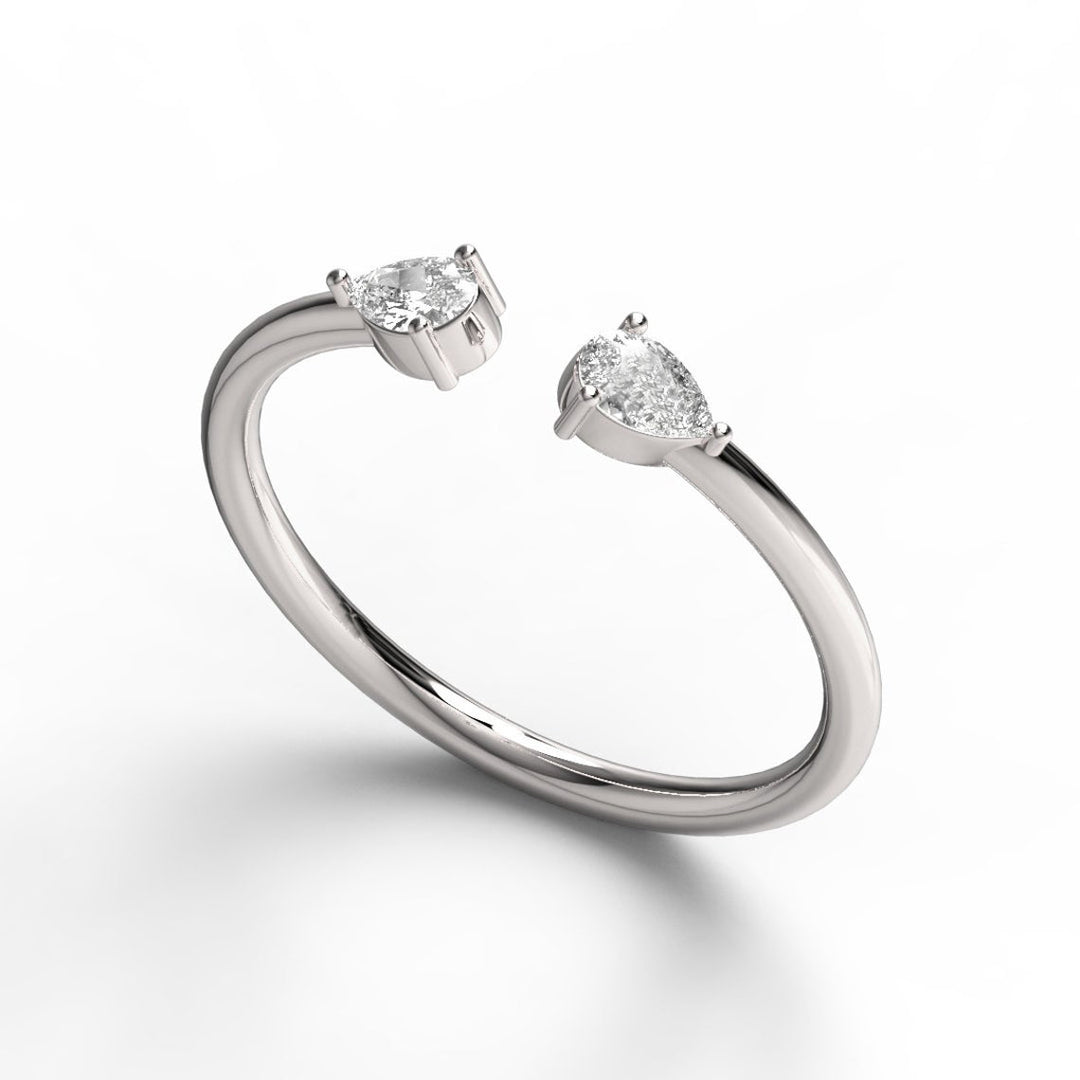 Petite stackable pear ring