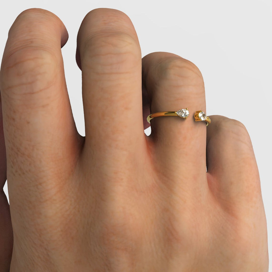 Petite stackable pear ring