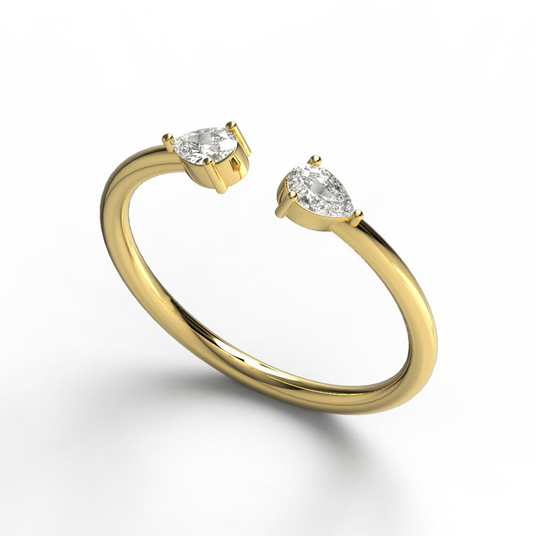 Petite stackable pear ring