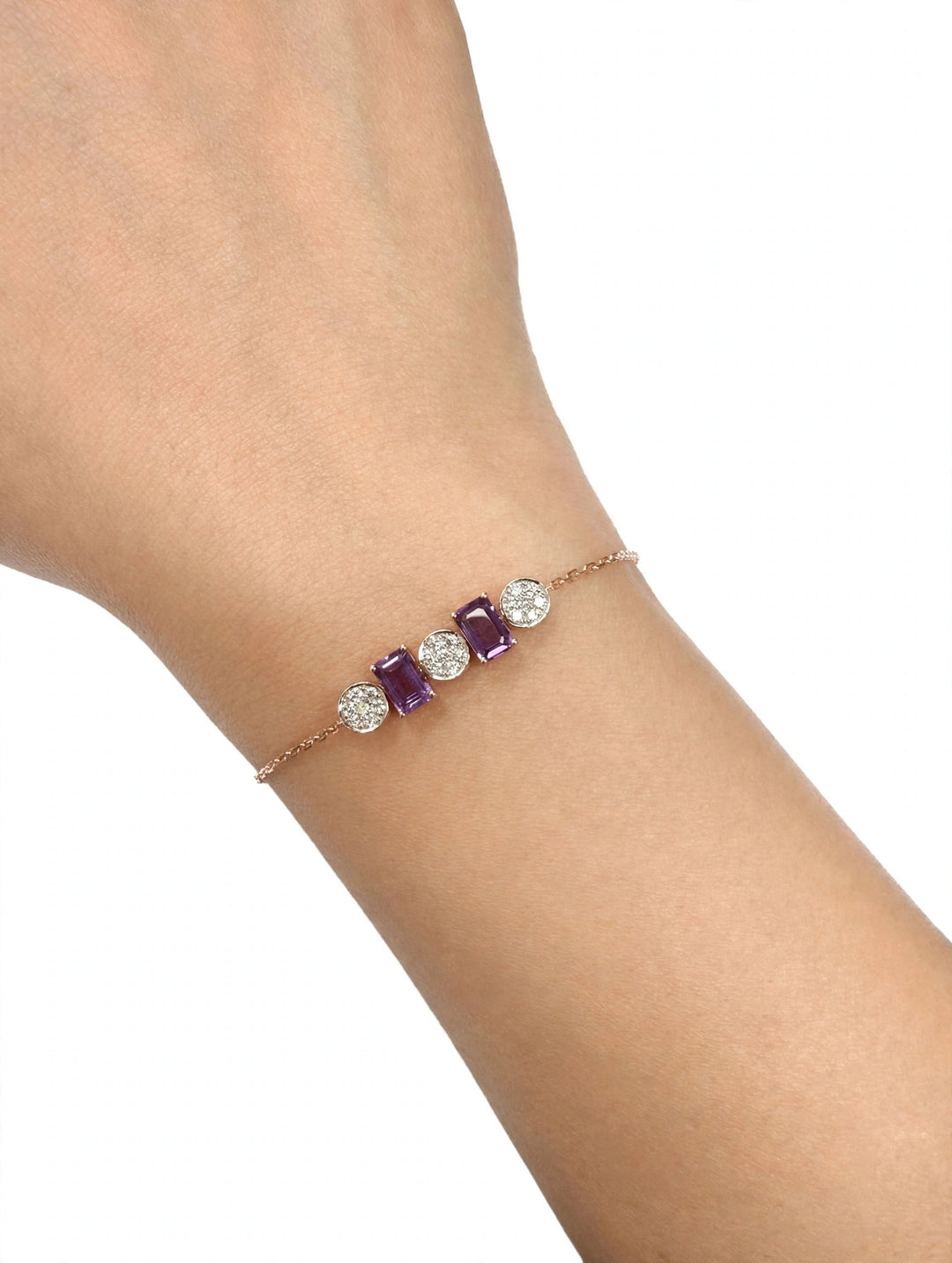 Amethyst Duo Diamond Bracelet