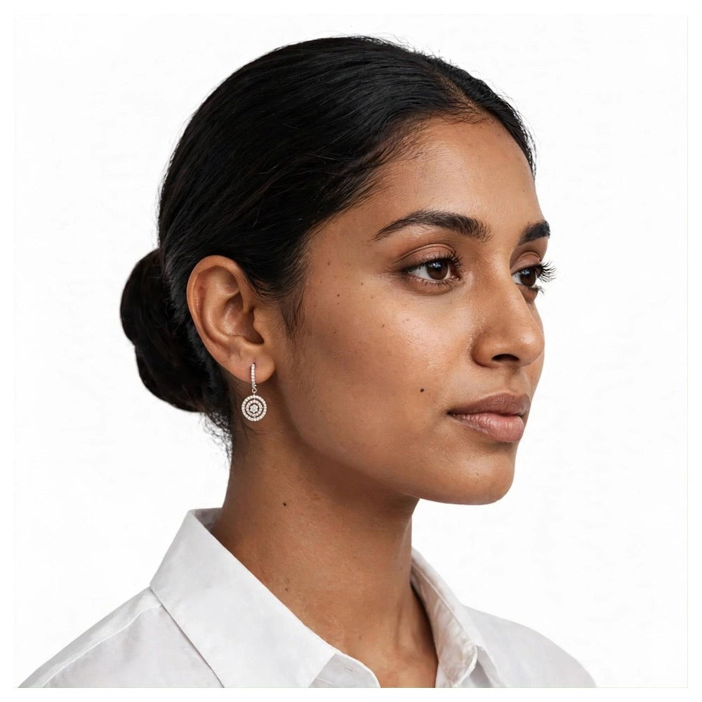 Starry Diamond Loop Earrings