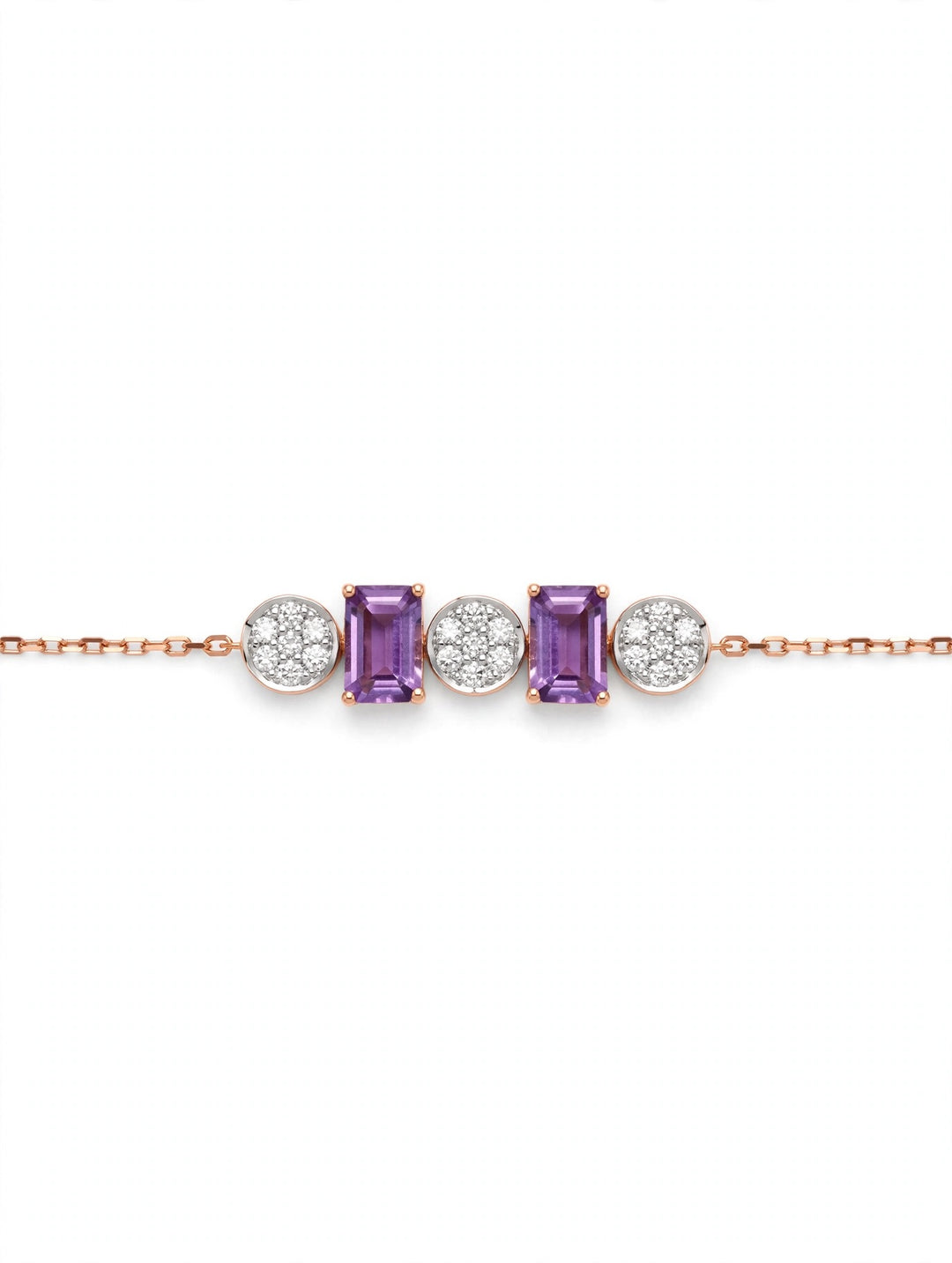 Amethyst Duo Diamond Bracelet