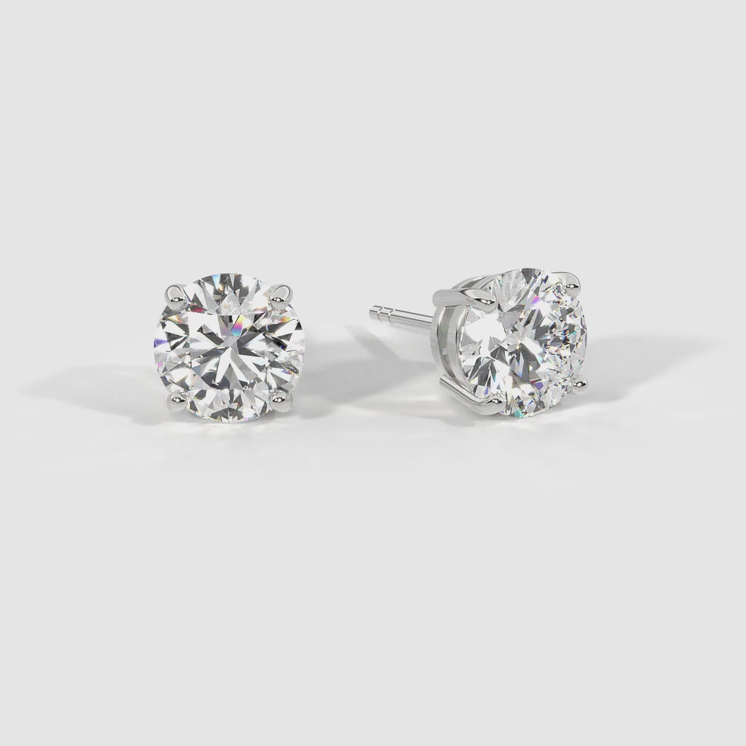 1 Carat Solitaire Diamond Earrings