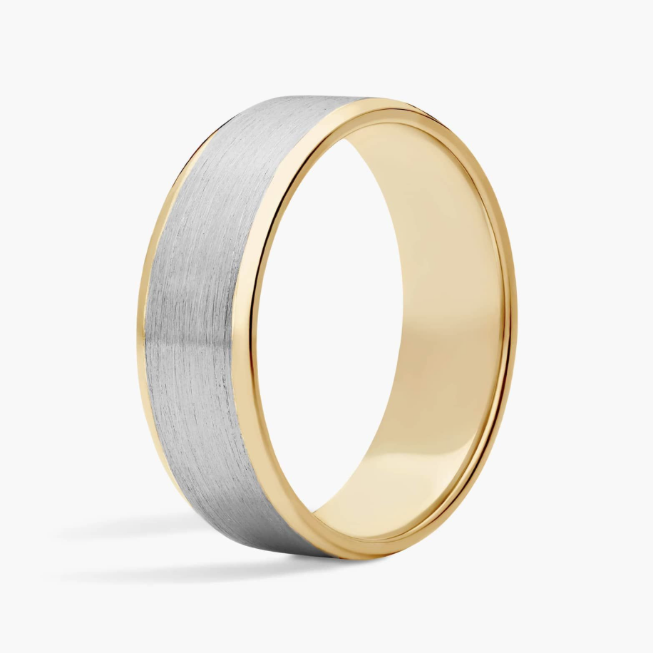 Mixed Metal Gold Band - Men