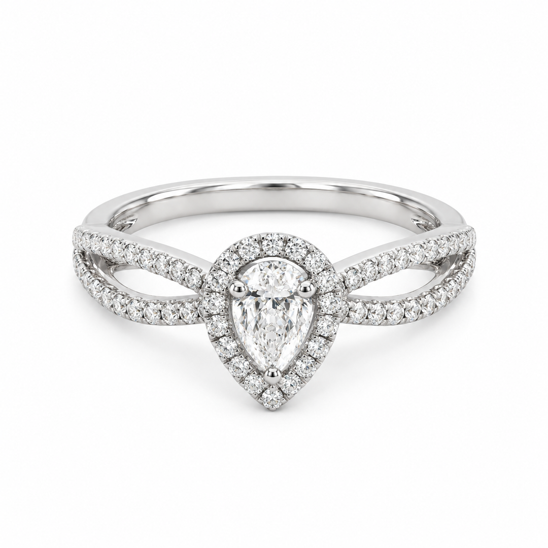 Diamond Pear Solitaire Ring