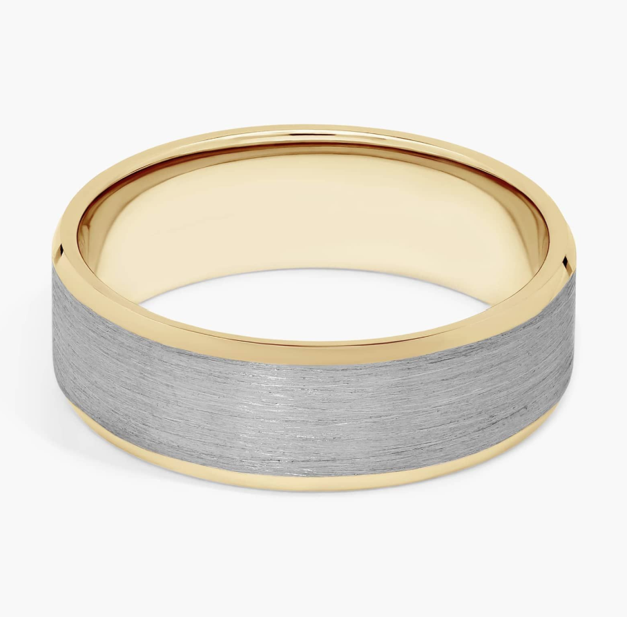 Mixed Metal Gold Band - Men